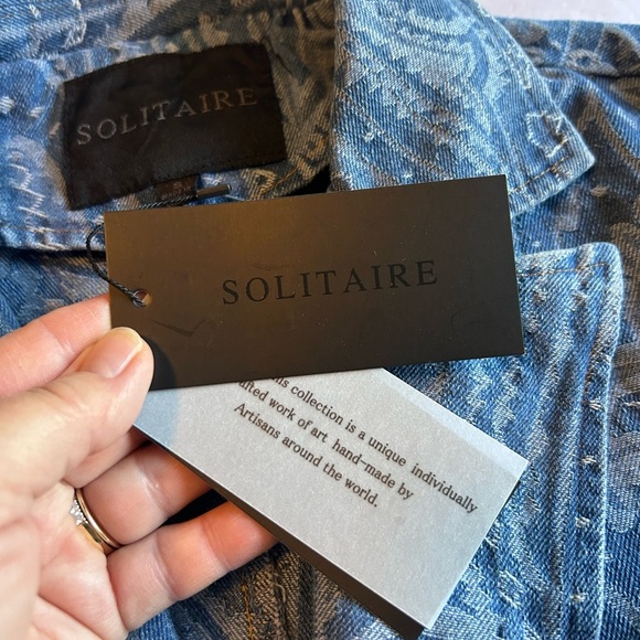 Solitaire NWT paisley denim blazer with front button size S - Picture 6 of 8